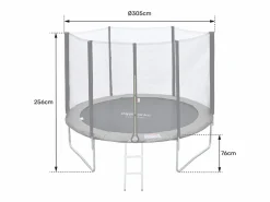 Happy Garden Pack Premium cama elástica de 305cm reversible /verde ADELAÏDE + red de seguridad + escalera + funda + kit de anclaje -