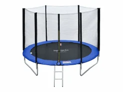 Online Pack Premium Trampolín 245cm reversible / verde CANBERRA + red, escalera, funda y kit de anclaje Cama Elástica