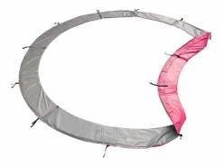 Happy Garden Pack Premium Trampolín 245cm reversible / rosa CANBERRA + red, escalera, funda y kit de anclaje Gris