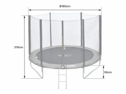 Hot Happy Garden Pack Premium Trampolín 180cm reversible / verde CAIRNS + red, escalera, funda y kit de anclaje Azul
