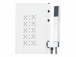 New Helloshop26 Panel de ducha con rociador y grifo aluminio 130 cm 02_0003430 Blanco