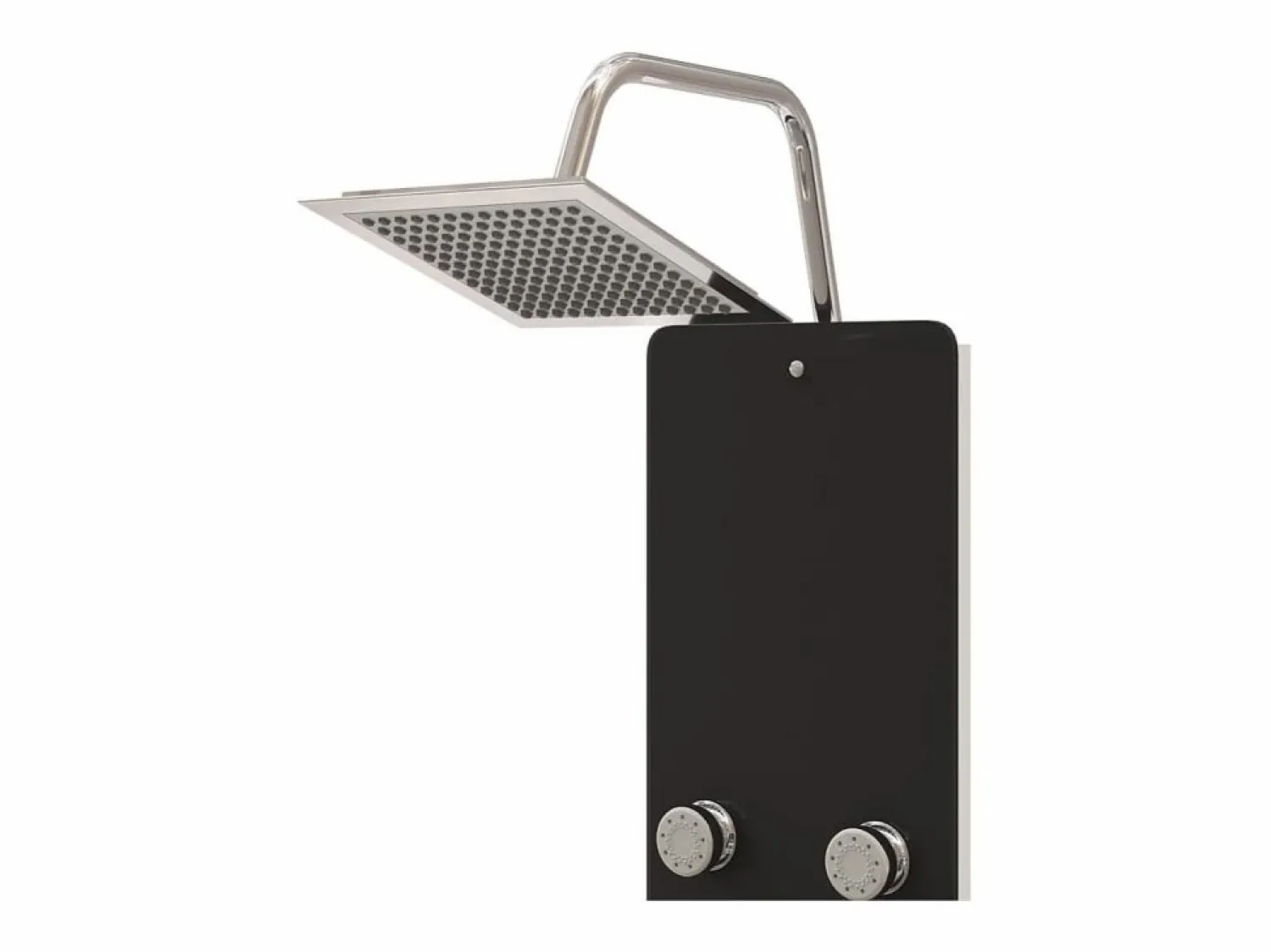 Helloshop26 Panel de ducha con rociador grifo cristal acero inoxidable 130 cm negro 02_0003437