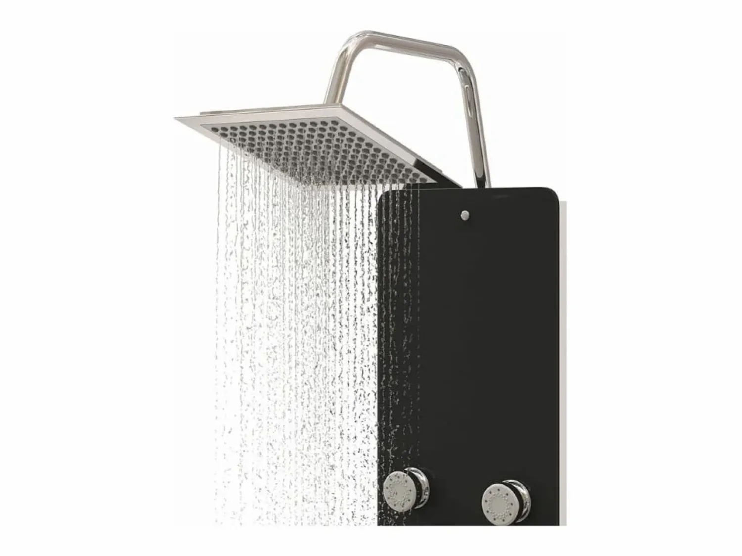 Helloshop26 Panel de ducha con rociador grifo cristal acero inoxidable 130 cm negro 02_0003437