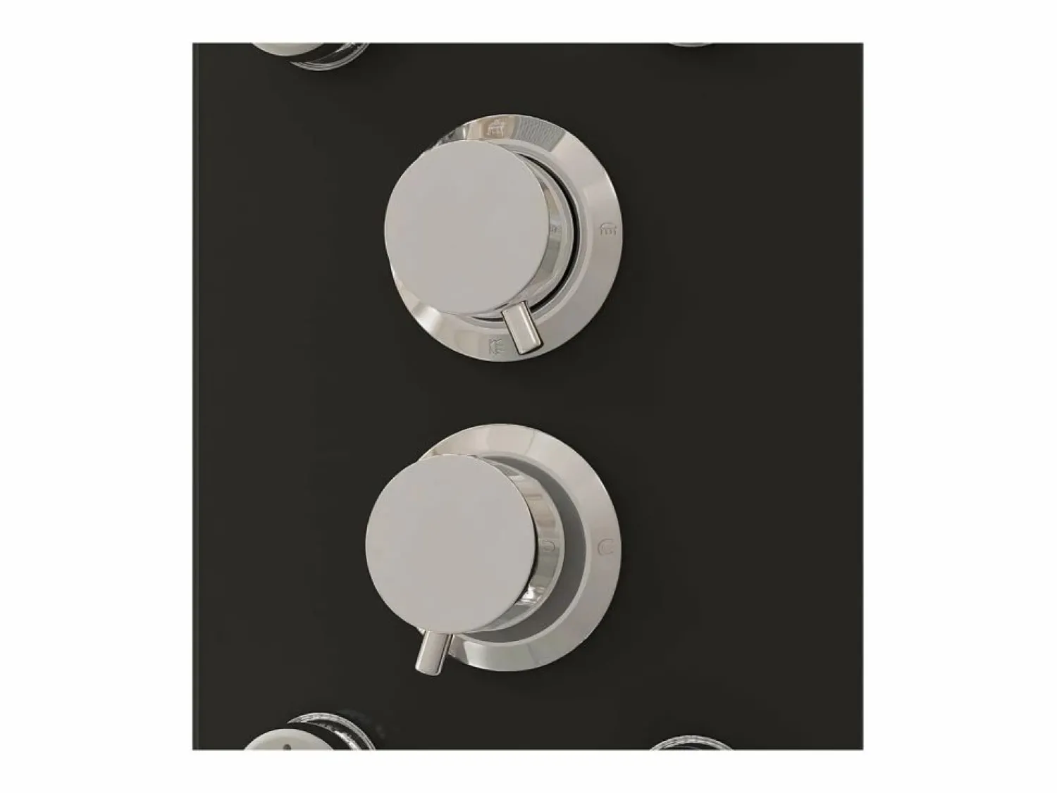Helloshop26 Panel de ducha con rociador grifo cristal acero inoxidable 130 cm negro 02_0003437