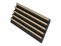 New Vente-unique Panel de pared 3D, paquete de 2,83 m², negro y dorado, juego de 8 piezas, CLINTON Negro / Dorado