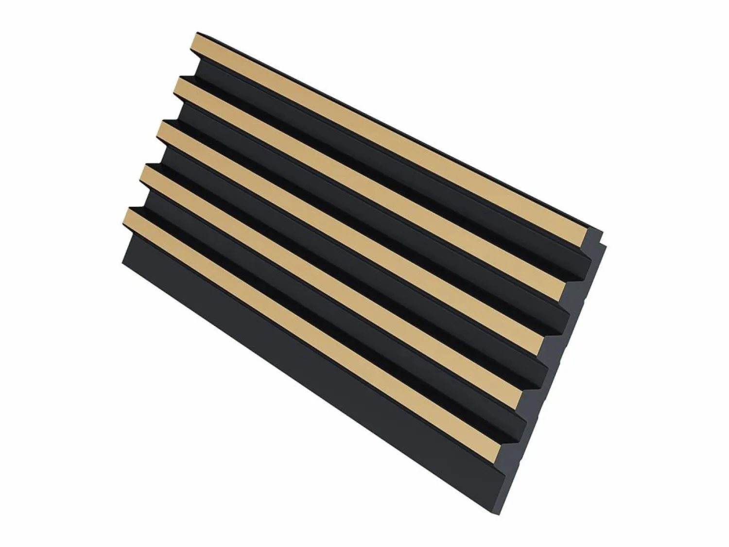 New Vente-unique Panel de pared 3D, paquete de 2,83 m², negro y dorado, juego de 8 piezas, CLINTON Negro / Dorado