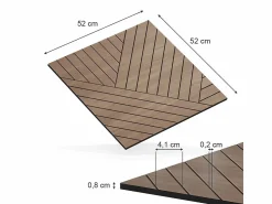 Vicco Panel de pared roble 52x0.8x52