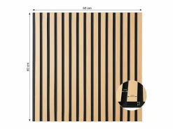 New Panel de pared 60x60x2.5 cm panel acústico natural para sonido Negro / Marru00f3n