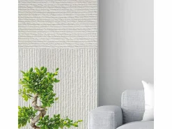New Panel decorativo efecto piedra rayada 3D, juego de 12 piezas, 8,6 m², revestimiento de pared de PU, 120 x 60 x 2,5, color alabastro Blanco