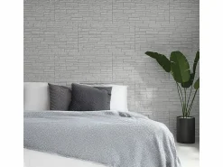 Best Panel decorativo efecto piedra ladrillo 3D, juego de 12 piezas, 8,6 m², revestimiento de pared de PU, 120 x 60 x 2,5, cuarcita blanca Panel De Pared