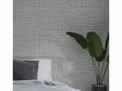 Best Panel decorativo efecto piedra ladrillo 3D, juego de 12 piezas, 8,6 m², revestimiento de pared de PU, 120 x 60 x 2,5, cuarcita blanca Panel De Pared