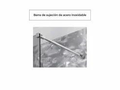 Outlet Panel fijo de ducha WALK IN Perfil Negro Grosor Cristal 8 mm Mampara De Ducha