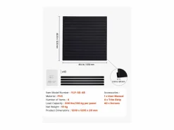 Sale Panel Mural de Lamas SucceBuy, 122 x 122 cm, Lamas de Garaje en PVC , Diseño Modular Panel De Pared