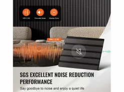 New Paneles Acústicos de Pared SucceBuy, 20 x 240 cm, para Decoración de Paredes, con un Alto Índice NRC de 0,85 y Certificación Acústica SGS, en Roble Negro