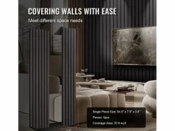 New Paneles Acústicos de Pared SucceBuy, 20 x 240 cm, para Decoración de Paredes, con un Alto Índice NRC de 0,85 y Certificación Acústica SGS, en Roble Negro