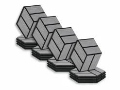 Paneles Acústicos de Pared 30x26 cm Gris Hexágono Panal Set de 16 Piezas 3D