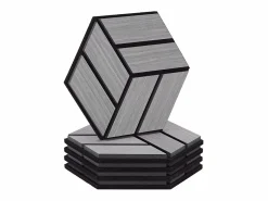 Paneles acústicos 30x26 cm Gris Juego de 5 piezas 3D