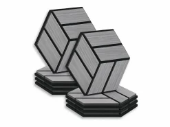Paneles acústicos 30x26 cm Gris Hexágono Panal