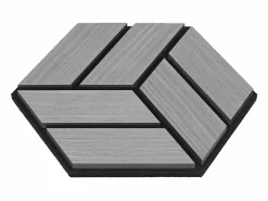 Paneles acústicos 30x26 cm Gris Hexágono Panal