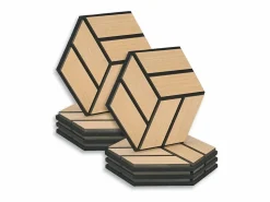 Online Paneles acústicos 30x26 cm Roble natural Hexágono Panal Negro / Marru00f3n
