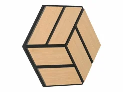 Online Paneles acústicos 30x26 cm Roble natural Hexágono Panal Negro / Marru00f3n