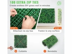 Discount Paneles de Boj Artificial SucceBuy (12 unidades, 25,4 cm x 25,4 cm), Seto de Césped para Vallas. Verde