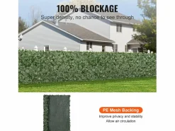 Paneles de Buxus Artificiales SucceBuy 244x183 cm, Valla de Privacidad con Hojas de Lino Artificial