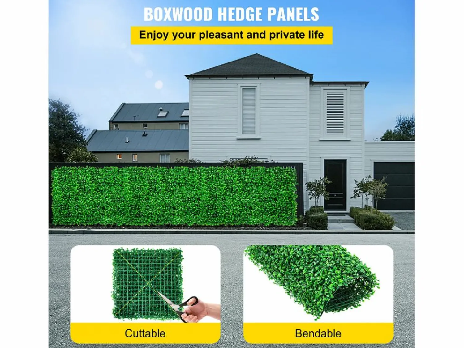 Paneles de Buxus Artificiales SucceBuy 50.8x50.8 cm 6 Piezas, Seto de Buxus para Valla Decorativa UV