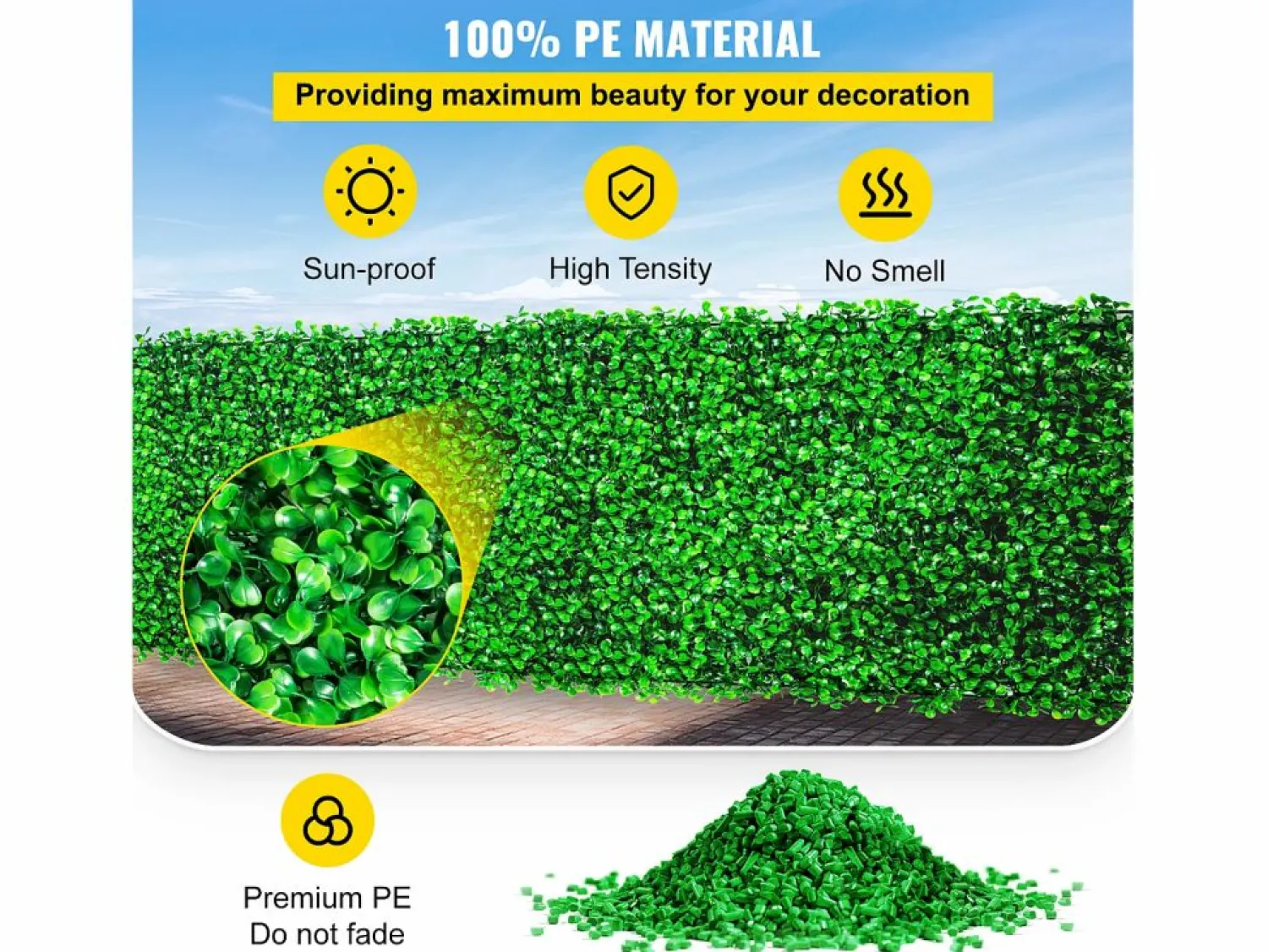 Paneles de Buxus Artificiales SucceBuy 50.8x50.8 cm 6 Piezas, Seto de Buxus para Valla Decorativa UV