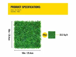 Paneles de Buxus Artificiales SucceBuy 25.4x25.4 cm 48 Piezas, Seto Resistente a UV para Decoración de Valla