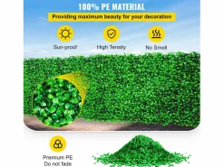 Paneles de Buxus Artificiales SucceBuy 25.4x25.4 cm 48 Piezas, Seto Resistente a UV para Decoración de Valla