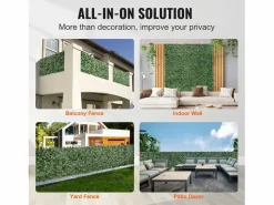Outlet Paneles de Buxus Artificiales SucceBuy 150x300 cm, Valla de Privacidad con Hojas de Lino Artificial Cercados Y Ocultación