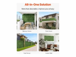 Online Paneles de Césped Artificial, SucceBuy Panel de Pared de Césped Artificial de 300 × 150 cm, Milán, para Privacidad y Decoración Verde