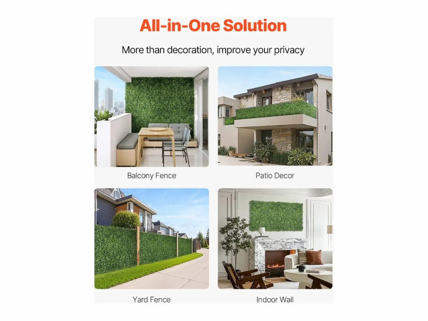 Online Paneles de Césped Artificial, SucceBuy Panel de Pared de Césped Artificial de 300 × 150 cm, Milán, para Privacidad y Decoración Verde