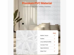 Paneles de Pared 3D SucceBuy, Pack de 33, 30 x 30 cm, PVC, Cobertura de 3 m², Diamante