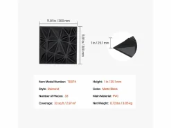 Paneles de Pared 3D SucceBuy, Pack de 33, 30 x 30 cm, PVC, , Cobertura de 3m²