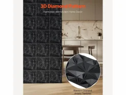 Paneles de Pared 3D SucceBuy, Pack de 33, 30 x 30 cm, PVC, , Cobertura de 3m²