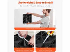 Paneles de Pared 3D SucceBuy, Pack de 33, 30 x 30 cm, PVC, , Cobertura de 3m²