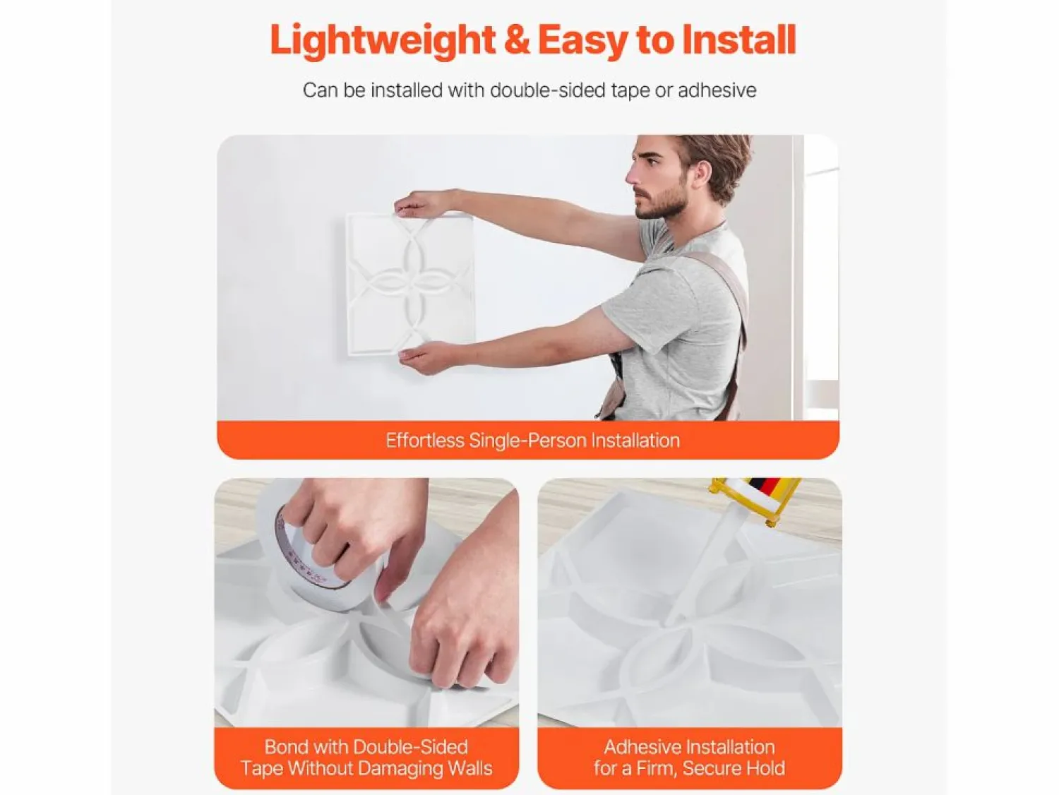 Discount Paneles de Pared 3D SucceBuy, Pack de 33, 30 x 30 cm, PVC con Motivo Floral, , Cobertura de 3 m² Panel De Pared