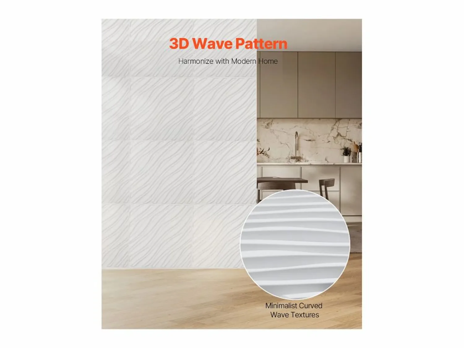 Outlet Paneles de Pared 3D SucceBuy, Pack de 12, 50 x 50 cm, PVC Ondulado, Cobertura de 3 m², Mate Panel De Pared