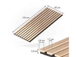 New Paneles de pared roble 120x1.8x40 akustikpaneel Panel De Pared
