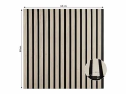 Discount Paneles de pared 60x60x2.5 cm gris Negro / Gris