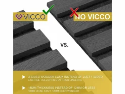 Vicco Paneles murales 120x1.8x40 akustikpaneel Negro