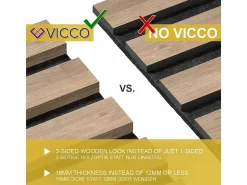 Clearance Vicco Paneles murales nogal 120x1.8x40 akustikpaneel Color natural oscuro
