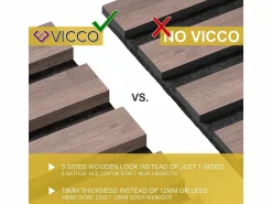 Vicco Paneles murales nogal/marrón 120x1.8x40 akustikpaneel