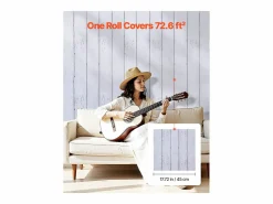 Hot Papel Pintado Adhesivo de Pared SucceBuy, 45 cm x 15 m, Rollo Papel Pintado Autoadhesivo en Vinilo, Motivo Textura Madera Blanca, Impermeable Papel Pintado|Papel Pintado