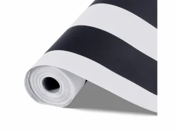 Outlet Papel Pintado Adhesivo de Pared SucceBuy, 45 cm x 15 m, Rollo Papel Pintado Autoadhesivo Vinilo, Motivo Geométrico Moderno Negro , Estanco Blanco