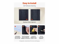 Best Papel Pintado Adhesivo de Pared SucceBuy, 40 cm x 10 m, Rollo Papel Pintado Autoadhesivo Vinilo, Motivo Textura Agrietada Negra, para Revestimiento de Pared Negro