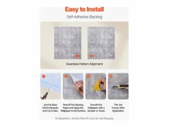 Papel Pintado Adhesivo de Pared SucceBuy, 40 cm x 15 m, Rollo Papel Pintado Autoadhesivo en Vinilo, Estilo Industrial Oscuro, para Revestimiento de Pared