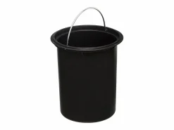 New Five Papelera de colores con tapa de bambú 3 l Negro